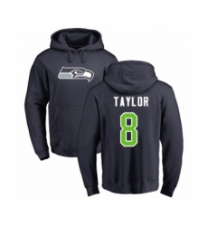 Football Seattle Seahawks #8 Jamar Taylor Navy Blue Name & Number Logo Pullover Hoodie