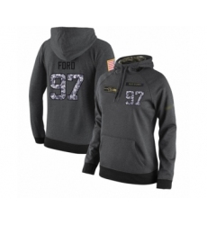 Football Women's Seattle Seahawks #97 Poona Ford Stitched Black Anthracite Salute to Service Player Performance Hoodie