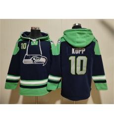 Men's Seattle Seahawks #10 Cooper Kupp Navy Green Ageless Must-Have Lace-Up Pullover Hoodie