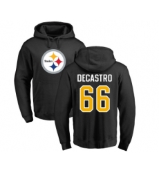 Football Pittsburgh Steelers #66 David DeCastro Black Name & Number Logo Pullover Hoodie