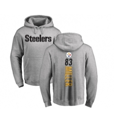 Football Pittsburgh Steelers #83 Heath Miller Ash Backer Pullover Hoodie