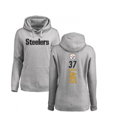 Football Women's Pittsburgh Steelers #37 Carnell Lake Ash Backer Pullover Hoodie