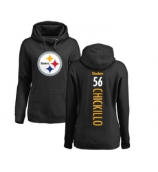 Football Women's Pittsburgh Steelers #56 Anthony Chickillo Black Backer Pullover Hoodie