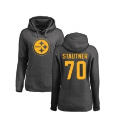 Football Women's Pittsburgh Steelers #70 Ernie Stautner Ash One Color Pullover Hoodie