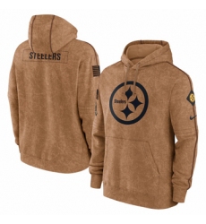 Men's Pittsburgh Steelers Nike Brown 2023 Salute To Service Club Pullover Hoodie