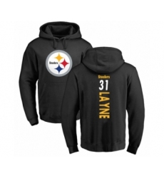 Pittsburgh Steelers #31 Justin Layne Black Backer Pullover Hoodie