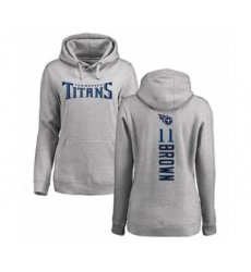Football Women's Tennessee Titans #11 A.J. Brown Ash Backer Pullover Hoodie