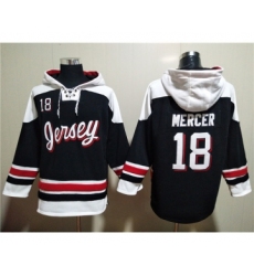 Men's New Jersey Devils #18 Dawson Mercer Black White Ageless Must-Have Lace-Up Pullover Hoodie