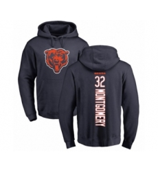 Football Chicago Bears #32 David Montgomery Navy Blue Backer Pullover Hoodie