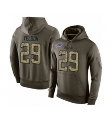 Football Men's Buffalo Bills #29 T.J. Yeldon Green Salute To Service Pullover Hoodie