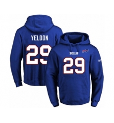 Football Men's Buffalo Bills #29 T.J. Yeldon Royal Blue Name & Number Pullover Hoodie