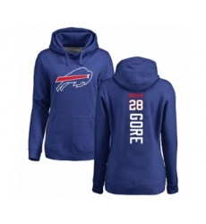 Football Women's Buffalo Bills #28 Frank Gore Royal Blue Backer Pullover Hoodie