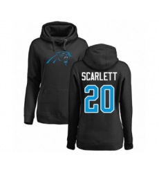 Football Women's Carolina Panthers #20 Jordan Scarlett Black Name & Number Logo Pullover Hoodie