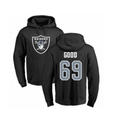 Football Oakland Raiders #69 Denzelle Good Black Name & Number Logo Pullover Hoodie
