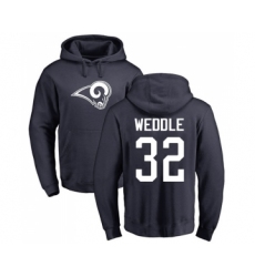 Football Los Angeles Rams #32 Eric Weddle Navy Blue Name & Number Logo Pullover Hoodie