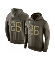 Football Men's Los Angeles Rams #26 Marqui Christian Green Salute To Service Pullover Hoodie