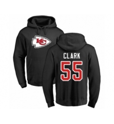 Football Kansas City Chiefs #55 Frank Clark Black Name & Number Logo Pullover Hoodie
