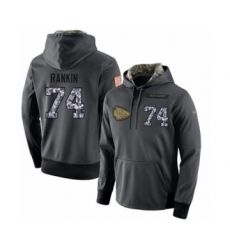 Football Men's Kansas City Chiefs #74 Martinas Rankin Stitched Black Anthracite Salute to Service Player Performance Hoodie