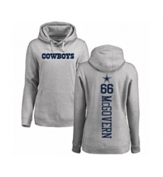 Football Women's Dallas Cowboys #66 Connor McGovern Ash Backer Pullover Hoodie