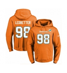Football Men's Miami Dolphins #98 Jonathan Ledbetter Orange Name & Number Pullover Hoodie