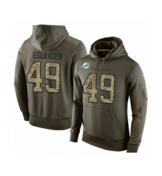Football Miami Dolphins #49 Sam Eguavoen Green Salute To Service Men's Pullover Hoodie