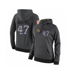 Football Women's New York Giants #47 Alec Ogletree Stitched Black Anthracite Salute to Service Player Performance Hoodie