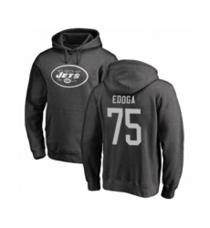 Football New York Jets #75 Chuma Edoga Ash One Color Pullover Hoodie