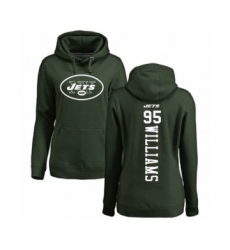 Football Women's New York Jets #95 Quinnen Williams Green Backer Pullover Hoodie