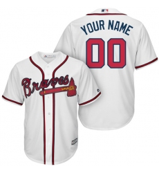 Men's Atlanta Braves Majestic White Home Cool Base Custom Jersey