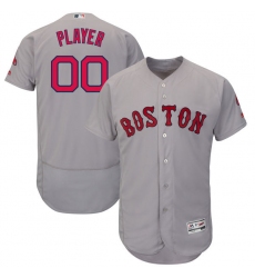 Men's Boston Red Sox Majestic Road Gray Flex Base Authentic Collection Custom Jersey