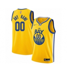 Youth Golden State Warriors Customized Swingman Gold Finished Basketball Jersey - Statement Edition
