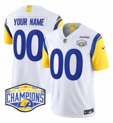 Women's Los Angeles Rams Active Player Custom White 2024 NFC West Champions F.U.S.E. Vapor Untouchable Stitched Football Jersey