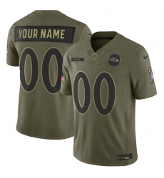 Men's Baltimore Ravens Active Player Custom Olive 2025 F.U.S.E. Salute to Service Limited Football Jersey