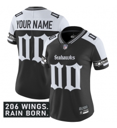 Women's Seattle Seahawks Active Player Custom Black Alternate 2025 F.U.S.E. 'Gothic Rain City Shadows Edition' Vapor Untouchable Limited Football Stitched 