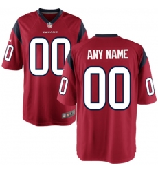 Mens Houston Texans Nike Red Customized Alternate Game Jersey