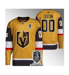 Men's Vegas Golden Knights Active Player Custom Gold 2023 Stanley Cup Champions Stitched Jersey