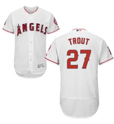 Men's Majestic Los Angeles Angels of Anaheim #27 Mike Trout White Home Flex Base Authentic Collection MLB Jersey