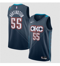 Men's Oklahoma City Thunder #55 Isaiah Hartenstein Navy 2025-26 City Edition Swingman Stitched Basketball Jersey