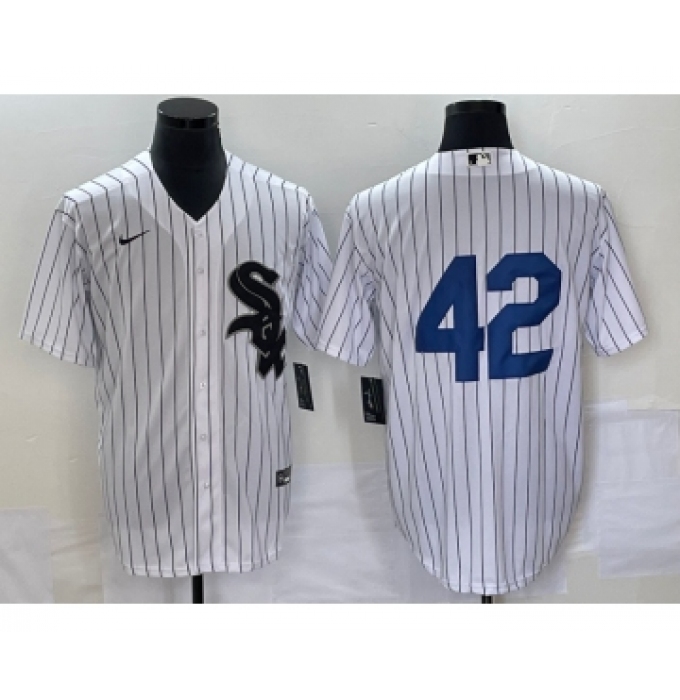 Men's Chicago White Sox #42 Jackie Robinson Black Cool Base Stitched Jersey