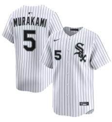 Men's Chicago White Sox #5 Munetaka Murakami White 2025 Home Limited Stitched Baseball Jersey