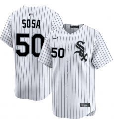 Men's Chicago White Sox #50 Lenyn Sosa White 2025 Home Limited Stitched Baseball Jersey