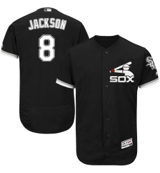 Men's Majestic Chicago White Sox #8 Bo Jackson Authentic Black Alternate Home Cool Base MLB Jersey
