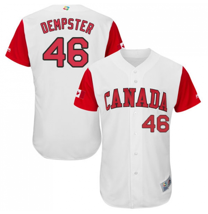 Men's Canada Baseball Majestic #46 Ryan Dempster White 2017 World Baseball Classic Authentic Team Jersey