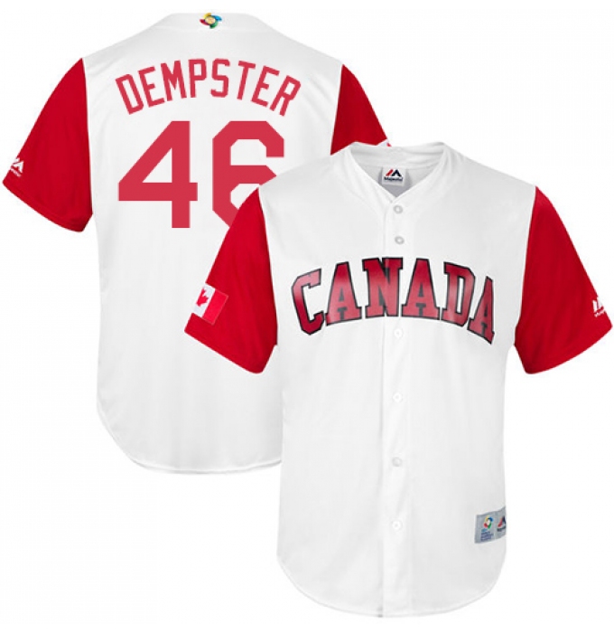 Men's Canada Baseball Majestic #46 Ryan Dempster White 2017 World Baseball Classic Replica Team Jersey