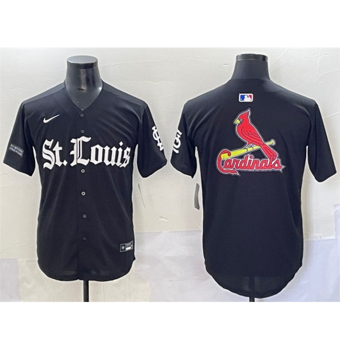 Men's St. Louis Cardinals Team Big Logo Black 'Gothic Legacy Edition' Vapor Premier Limited Stitched Baseball Jersey
