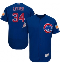 Men's Majestic Chicago Cubs #34 Jon Lester Royal Blue Alternate Flex Base Authentic Collection MLB Jersey