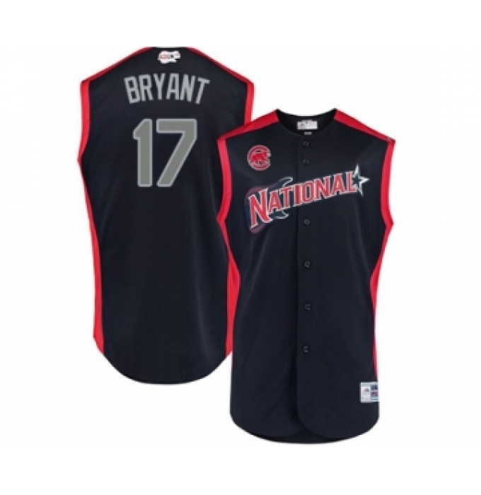 Men's Chicago Cubs #17 Kris Bryant Authentic Navy Blue National League 2019 Baseball All-Star Jersey