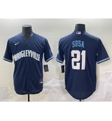 Men's Chicago Cubs #21 Sammy Sosa Navy City Connect Stitched Baseball Jersey