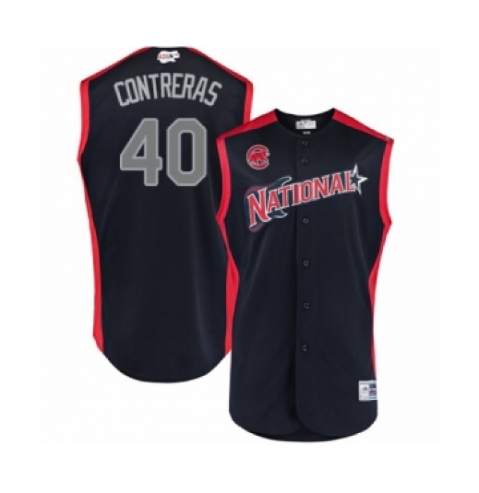 Youth Chicago Cubs #40 Willson Contreras Authentic Navy Blue National League 2019 Baseball All-Star Jersey