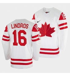 Men's Eric Lindros Canada Hockey White 2022 Winter Olympic #16 Salt Lake City Jersey